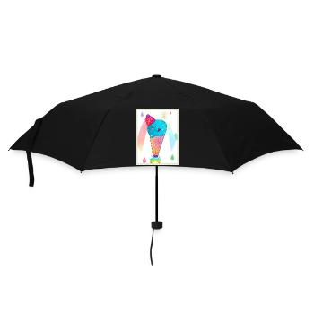Kunterbunte Kawaii-Eiscreme - Regenschirm (klein) - Schwarz - Vorne
