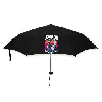 Level 30 Freigeschaltet Gamer - Regenschirm (klein) - Schwarz - Vorne