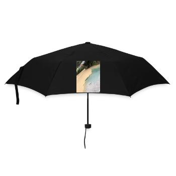 Tropical beach with colorful flags - Umbrella (small) - black - Front
