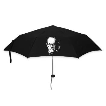 Sigmund Freud smoking cigar - Umbrella (small) - black - Front