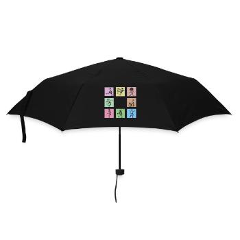 Struwwelpeter Pop Art – Frankfurt Germany - Regenschirm (klein) - Schwarz - Vorne
