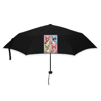 Cats Cornish Rex Cat - Umbrella (small) - black - Front