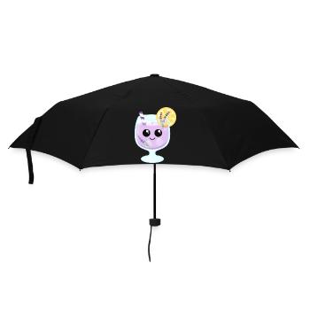 Süßes lila Spritz Getränk mi Lavendel und Zitrone - Regenschirm (klein) - Schwarz - Vorne