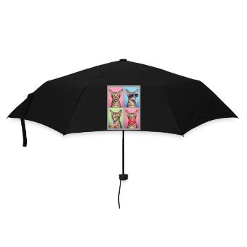 Katzen Orientalisch Kurzhaar Katze - Regenschirm (klein) - Schwarz - Vorne