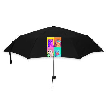 Katzen Perser Katze - Regenschirm (klein) - Schwarz - Vorne