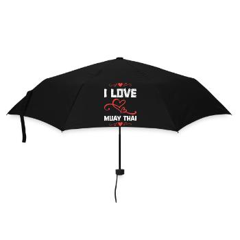Ich liebe Muay Thai Herzdesign - Regenschirm (klein) - Schwarz - Vorne