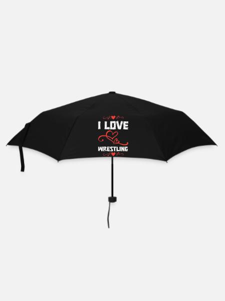 Liebe Wrestling Herzdesign - Regenschirm (klein) - Schwarz