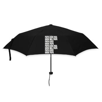 Papa Guck Mal Großbuchstaben Collage - Regenschirm (klein) - Schwarz - Vorne