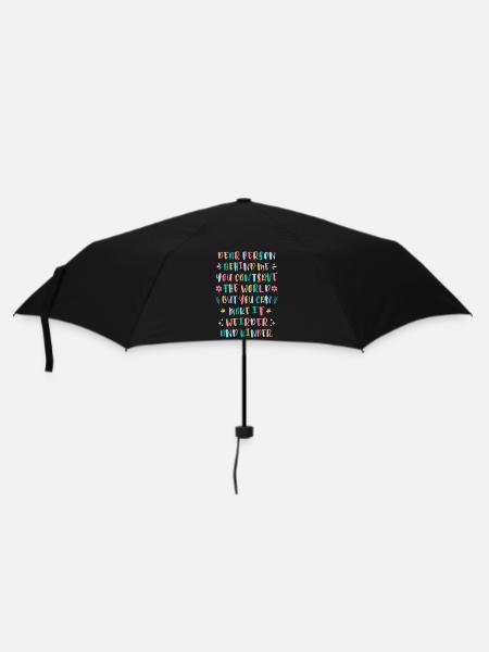 Mach die Welt verrückter und freundlicher - Regenschirm (klein) - Schwarz