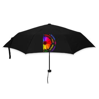 Freundlichkeit, Inklusion, Frieden, Gleichheit, Liebe, - Regenschirm (klein) - Schwarz - Vorne