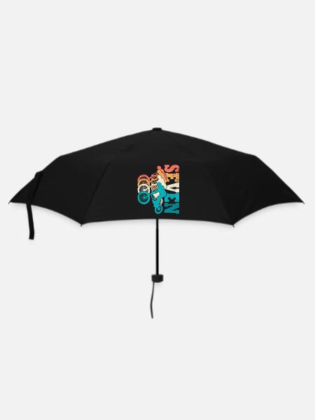 7. Geburtstag Bmx Fahrrad 7 Jahre Geschenk - Regenschirm (klein) - Schwarz