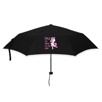 Einhorn Spruch Tanz vor allem aus der Reihe - Regenschirm (klein) - Schwarz - Vorne