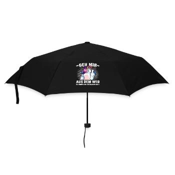 Aus dem Weg du unnötiger Sozialkontakt Einhorn - Regenschirm (klein) - Schwarz - Vorne