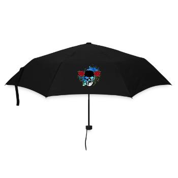 Skull Skull Skull Roses Flowers Splash - Umbrella (small) - black - Front