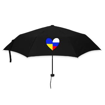 Ukraine Russland Frieden Herz - Regenschirm (klein) - Schwarz - Vorne
