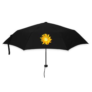 Blume mit Augen - Regenschirm (klein) - Schwarz - Vorne