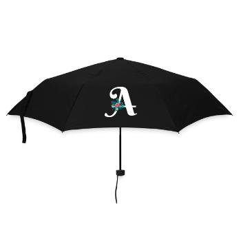 Buchstabe A blumig - Regenschirm (klein) - Schwarz - Vorne