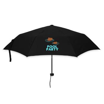 Capybara Pool Party - Regenschirm (klein) - Schwarz - Vorne