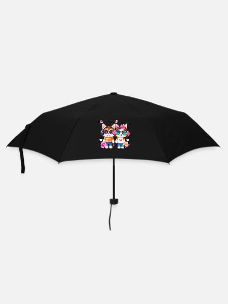 Cat friends - Umbrella (small) - black
