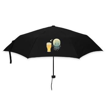 Funny jellyfish with a glass of beer - Umbrella (small) - black - Front
