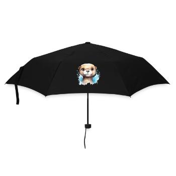 Dessin à l’aquarelle de loutre - Parapluie standard - noir - Devant