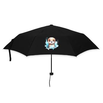 Dessin à l’aquarelle de loutre - Parapluie standard - noir - Devant