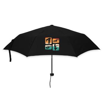 Retro-Sport-Fitness - Regenschirm (klein) - Schwarz - Vorne