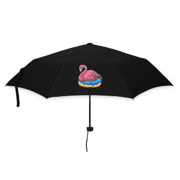 Duck with Donut Funny Flamingo T Shirt - Umbrella (small) - black - Front