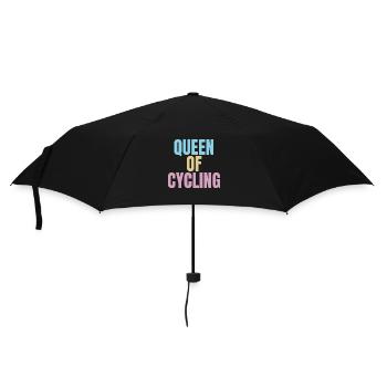 Colourful pastel cycling slogan, queen of cycling - Umbrella (small) - black - Front