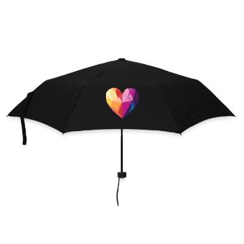 Amour - Cœur Low Poly - Parapluie standard - noir - Devant