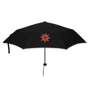 Kleines Stern Blatt Braun Hübsch Herbst Blättchen - Regenschirm (klein) - Schwarz - Vorne