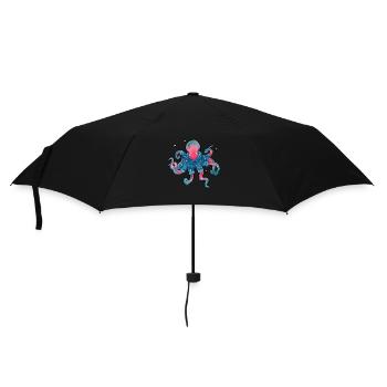Weihnachtskrake - Regenschirm (klein) - Schwarz - Vorne