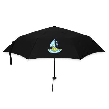 2 Kinder Segeln Spaß Zwei Geschwister Freunde Team - Regenschirm (klein) - Schwarz - Vorne