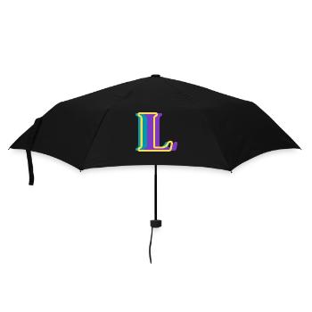 Multicolored letter l - Umbrella (small) - black - Front