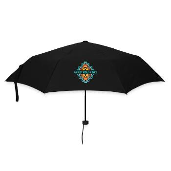nur gute Laune - Regenschirm (klein) - Schwarz - Vorne