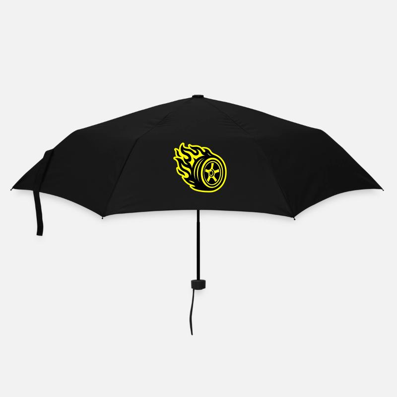 Reifen Flamme Auto - Regenschirm (klein) - Schwarz