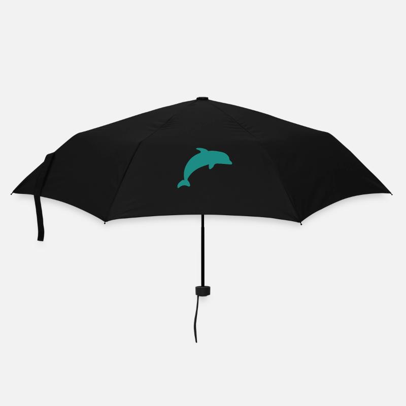 Delfin - Regenschirm (klein) - Schwarz
