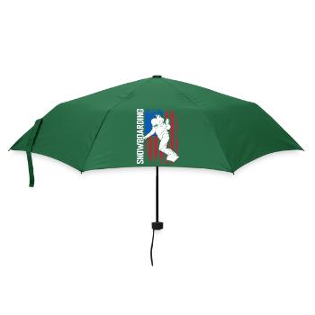 Snowboarder Snow Ski Holiday Pistensau - Umbrella (small) - bottlegreen - Front