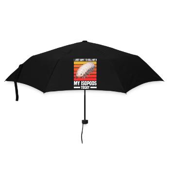 Isopoden Geschenk | Kellerasseln Asseln Mauerassel - Regenschirm (klein) - Schwarz - Vorne