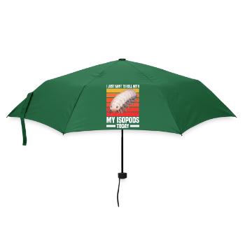 Isopoden Geschenk | Kellerasseln Asseln Mauerassel - Regenschirm (klein) - Flaschengrün - Vorne