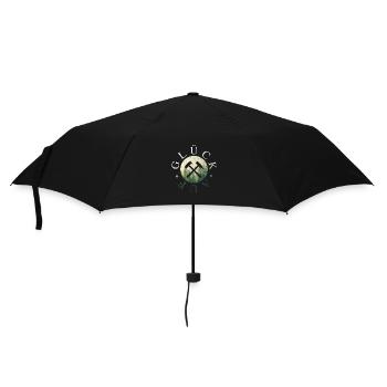 Glück Auf Erzgebirge - Schlägel und Eisen - Regenschirm (klein) - Schwarz - Vorne