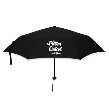 Patenonkel mit Herz Taufpate mit Herz Patenonkel - Regenschirm (klein) - Schwarz - Vorne