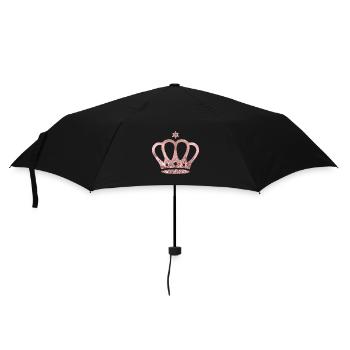 Krone, chic, rose-gold personalisierbar - Regenschirm (klein) - Schwarz - Vorne