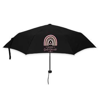 Boho Regenbogen Einzelkind Große Schwester 2025 - Regenschirm (klein) - Schwarz - Vorne