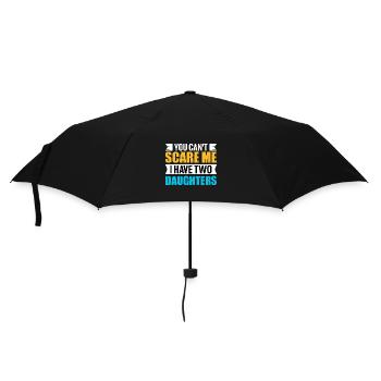 Muttertag Vatertag Mutter Vater Zwei Töchter Baby - Regenschirm (klein) - Schwarz - Vorne