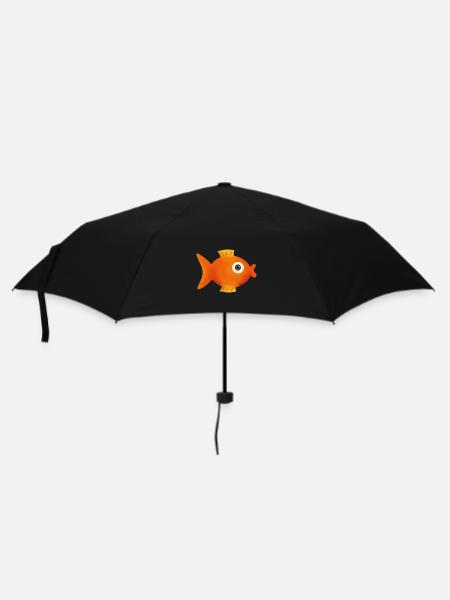 Fisch Comic Goldfische lustiges Geschenk - Regenschirm (klein) - Schwarz