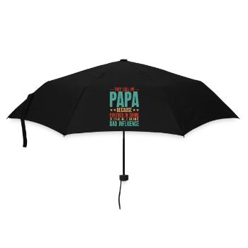 Papa schlechter Einfluss - Vater Geschenk - Regenschirm (klein) - Schwarz - Vorne