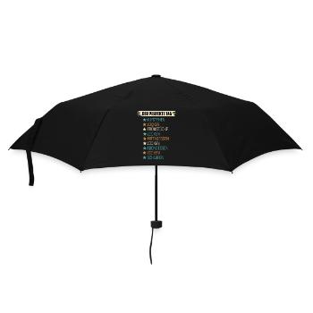 Tagesablauf eines Gamer Zocken Schlafen - Regenschirm (klein) - Schwarz - Vorne