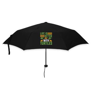 Turtle Shell Animal Funny Saying Zoo - Umbrella (small) - black - Front