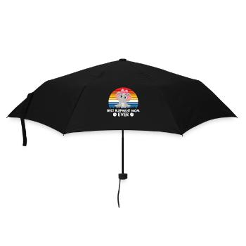 Éléphant Éléphant Mama Enfant Coucher de soleil Rétro - Parapluie standard - noir - Devant